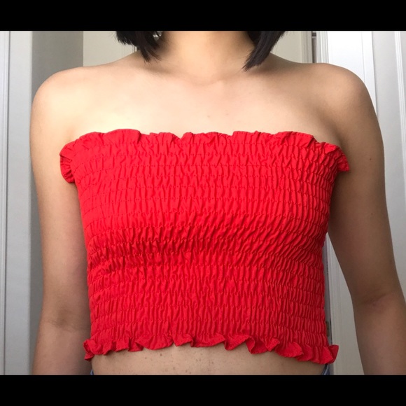 (SOLD) RED TUBE TOP - Picture 2 of 3